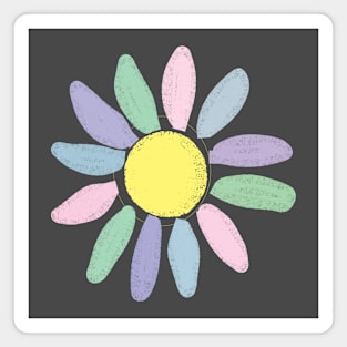 Pastel Colored Sunflower Magnet